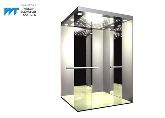 Ayna Saç Çizgisi Paslanmaz Çelik Finish Kabin ile Güzel Dayanıklı Yolcu Asansör Asansör