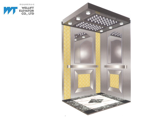 Altın Ayna Asansör Kabin Dekorasyonu Ticari Asansör İçin İniş Kapısı Yüksekliği 2100 / 2200MM