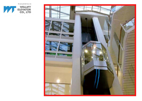 Lamine Emniyet Camlı Kabinli Alışveriş Merkezi Panoramik Camlı Asansör